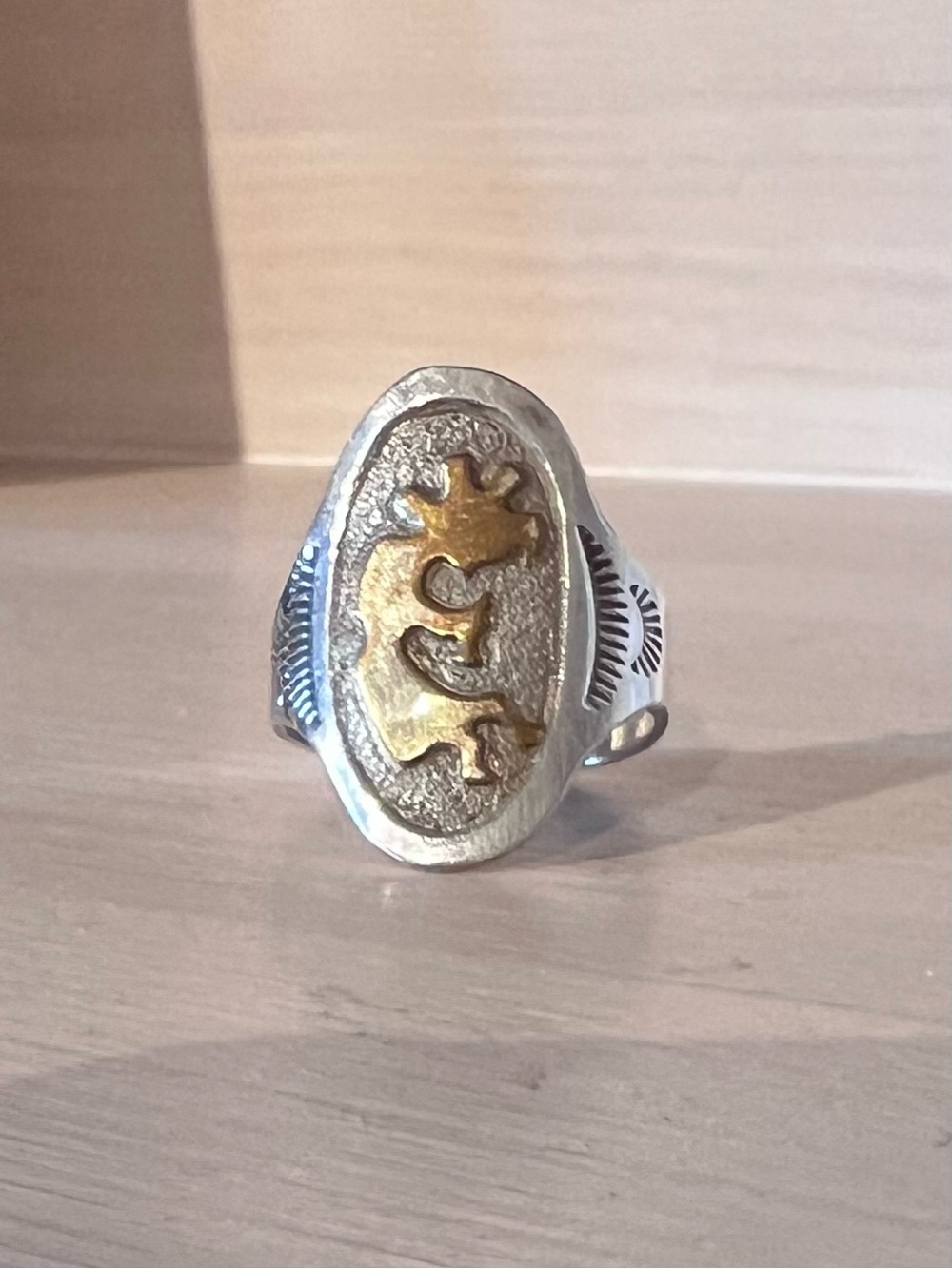 Kokopelli Sterling & Gold Ring